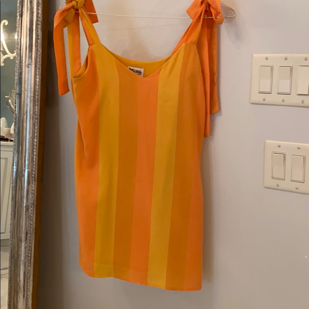 Show me your mumu dress orange stripe xs